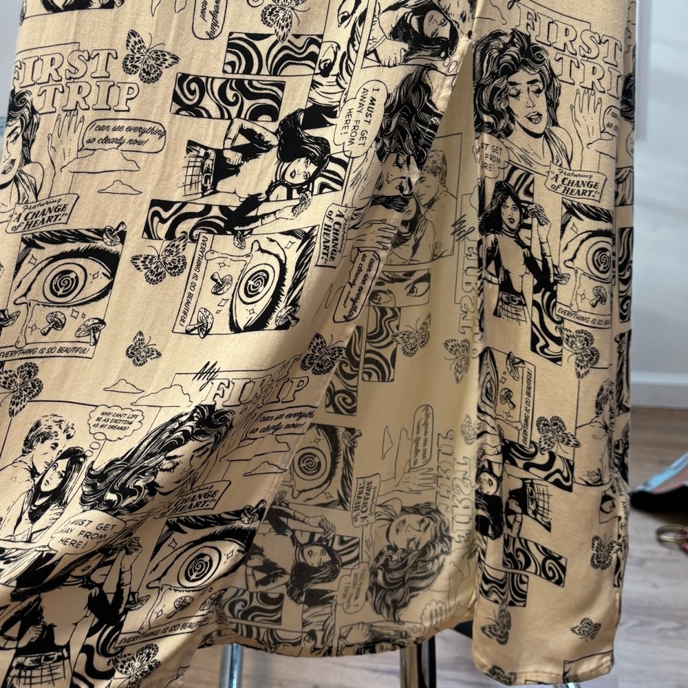 Urban Outfitters Comic Strip Spaghetti Strap Slit Dress, XS - Picture 6 of 13